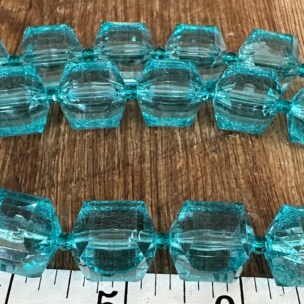 Tarina Tarantino Acrylic Triple Strand Turquoise And Blue Statement Necklace - Picture 12 of 16